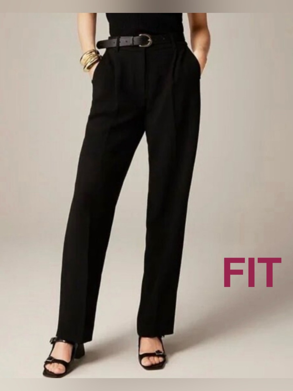 J. Crew Black High-Rise Crepe Trouser straight leg 00 size